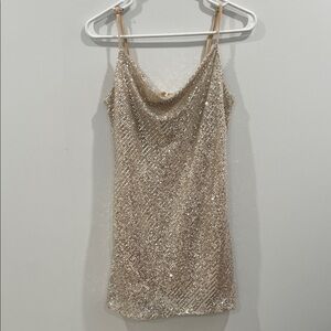 Elegant Gold Sequin Dress